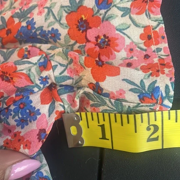 American Eagle floral jumper,shorts, V neck, Pink, Blue,White, bow tie,Medium - Picture 8 of 13